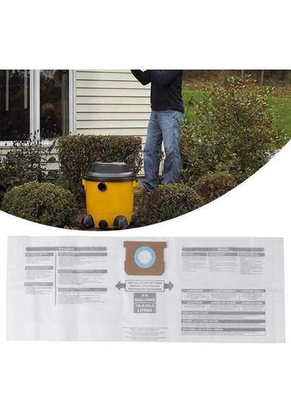 10 Adet Shop Vac Için Vakum Filtre Torbası 5-8 Galon Tip E (Yurt Dışından)