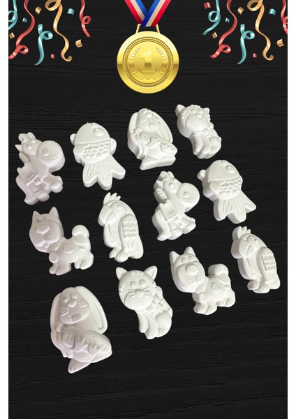 24 Adet Sevimli Hayvanlar (3d)- Beton/taş/figür/büst Boyama Seti-Çocuk Boyama Etkinliği fiyatları