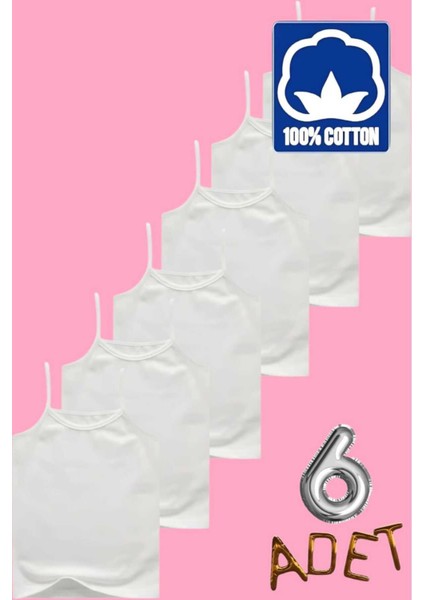 Kız Çocuk % 100 Pamuklu 6'lı Premium Penye Atlet indirimleri