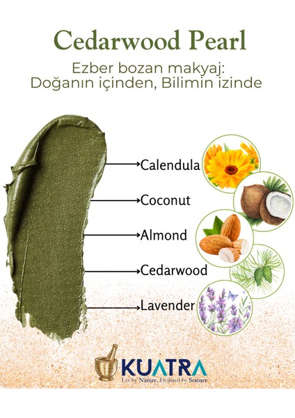 Cedarwood Pearl Krem Far, Eyeliner Doğal Içerikli, (Makyaj Beraberinde Çok Değerli Besleyici Cilt Bakımı)