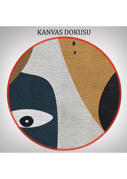 Gerçeküstü Soyut Yüzler Dekoratif Duvar Tablosu Üçlü Set-Do-91