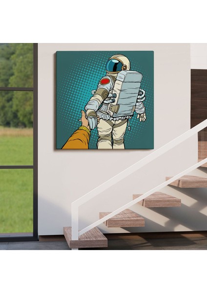Uzaya Giden Astronot Kanvas TABLO-5073 fırsatları