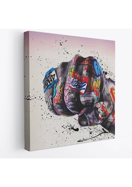 Sokak Graffiti Duvar Sanatı Kanvas Tablo, Banksy Renkli Graffiti Pop ART-5337