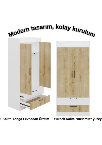 Tobi Çocuk Gardrobu Safir Meşe Beyaz fırsatları
