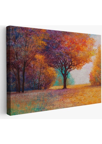 Sonbahar Manzarası Yağlıboya Görünüm Dekoratif Kanvas Duvar TABLOSU-3748