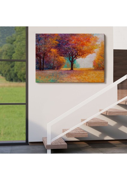 Sonbahar Manzarası Yağlıboya Görünüm Dekoratif Kanvas Duvar TABLOSU-3748 indirimleri