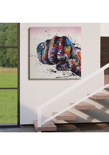 Sokak Graffiti Duvar Sanatı Kanvas Tablo, Banksy Renkli Graffiti Pop ART-5337