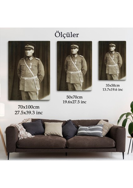 Atatürk Portre Tablosu Türkiye Cumhuriyeti Kurucusu Mustafa Kemal Atatürk Dekoratif Tablo-Cu-73 indirimleri