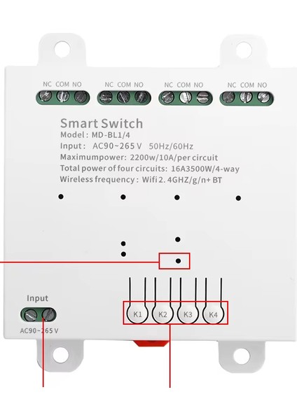 Ewelink 4 Kanal Mini Wifi Kuru Kontak Role