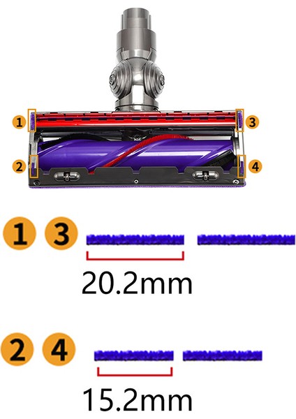Dyson V7V8V10V11 Elektrikli Süpürge Için 8 Adet Yedek Hortum Yumuşak Peluş Şeritler (Yurt Dışından)
