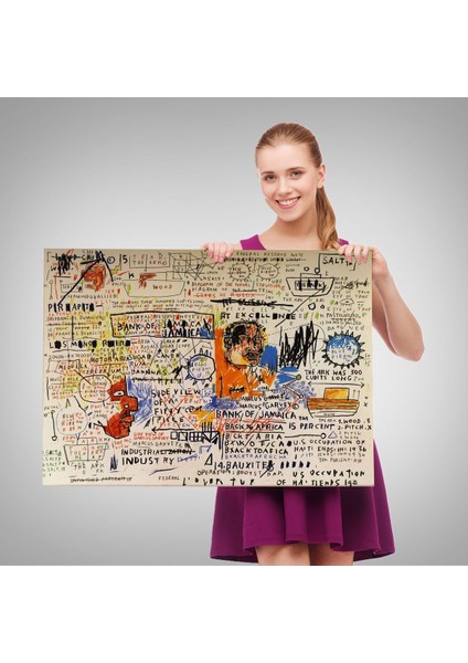 Jean Michel Basquiat'in 50 Cent Piece Isimli Eseri Kanvas TABLO-5017 fırsatları