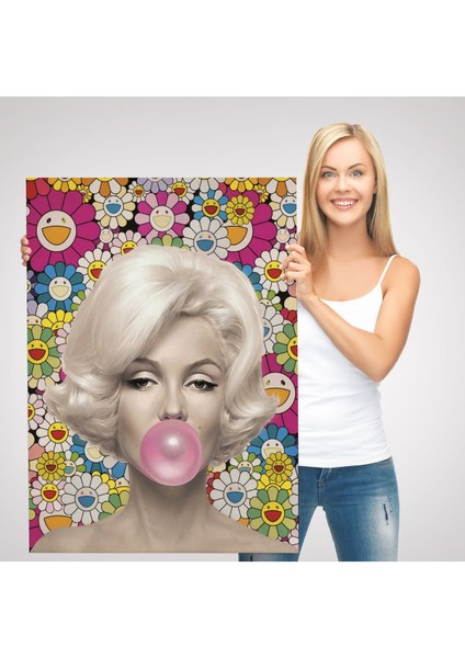 Marilyn Monroe Pembe Balon Duvar TABLOSU-6217