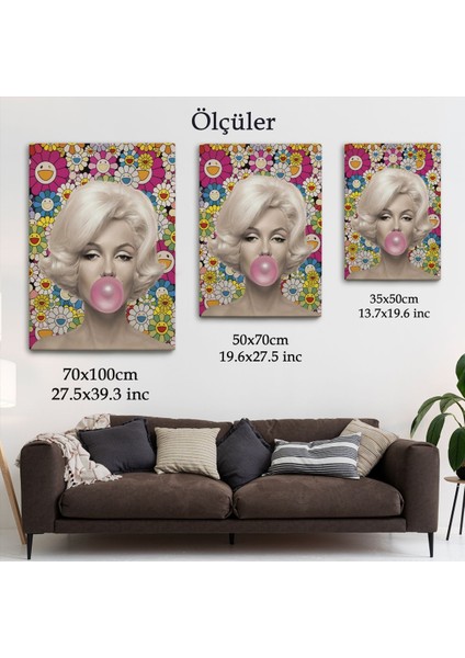 Marilyn Monroe Pembe Balon Duvar TABLOSU-6217