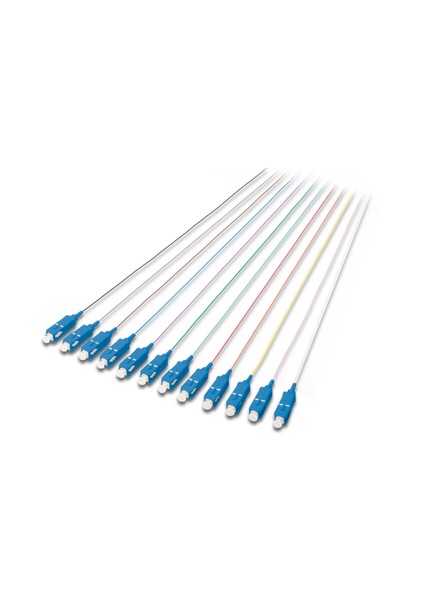 SC/PC Fiber PigTail, Semi Tight Buffer, 9/125 µ DIN IEC 304 renk kodlu, singlemode, uzunluk 2 metre, Class OS1, birim fiyatıdır