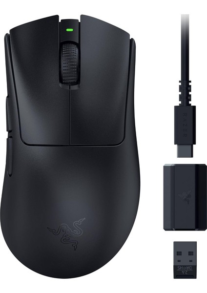 Deathadder V3 Hyperspeed - 26K Dpı ile Ultra Hafif Kablosuz Ergonomik E-Spor Oyun Faresi (55G Hafif, Yumuşak Dokunuşlu Kaplama, 100 Saat Pil Ömrü, 8k Hz ile Hyperspeed) Siyah