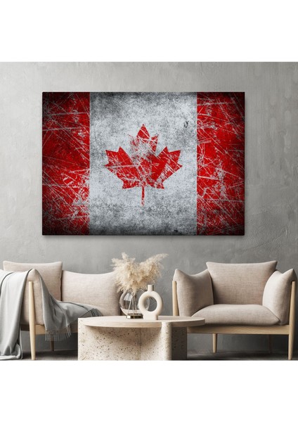 Kanada Bayrağı Rustik Kanvas Tablo, Kanada Bayrağı Tablo, Ev ve Ofis DEKORU-5403 fiyatları