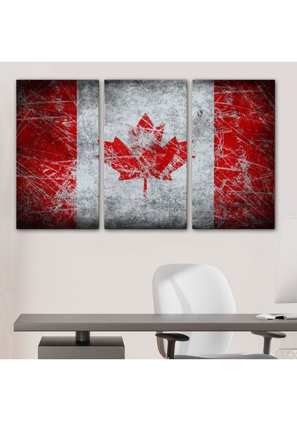 Kanada Bayrağı Rustik Kanvas Tablo, Kanada Bayrağı Tablo, Ev ve Ofis DEKORU-5403 modelleri