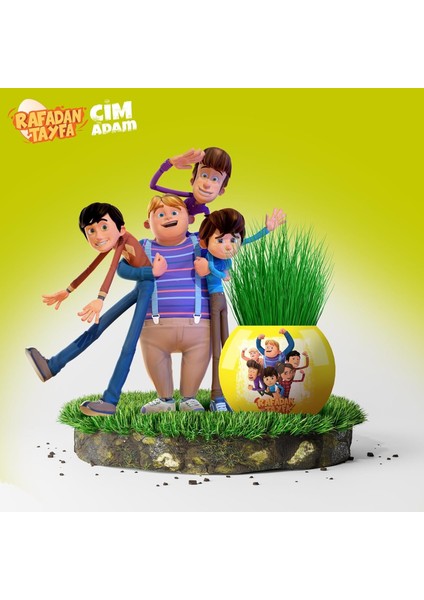Menashop Rafadan Tayfa Temalı Çim Adam 6'lı Set - Çocuklar Için Eğitici ve Eğlenceli Bitki Yetiştirme Kiti