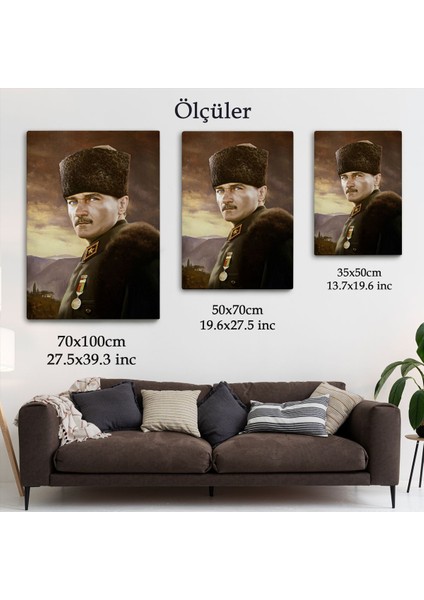 Kalpaklı Mustafa Kemal Atatürk Duvar Tablosu -6448 indirimleri
