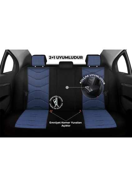 Verita Elegance Serisi - Her Araca Uyumlu Oto Koltuk Kılıfı / Mavi fiyatları
