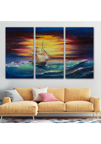 Büyük Dalgalı Okyanusdaki Yelkenli Duvar TABLOSU-3491 modelleri
