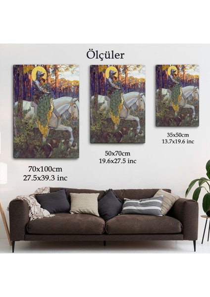 Beyaz At Üzerindeki Prenses ve Prens TABLOSU-6268 indirimleri