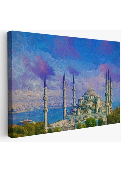 Sultan Ahmet Camii Yağlıboya Görünüm Kanvas Duvar TABLOSU-3691
