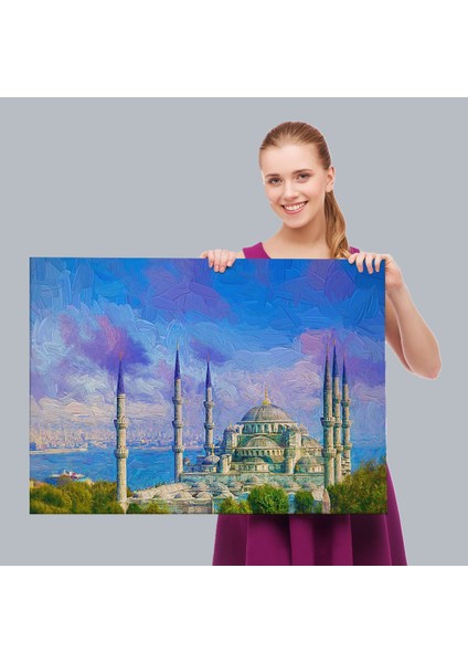 Sultan Ahmet Camii Yağlıboya Görünüm Kanvas Duvar TABLOSU-3691 fırsatları