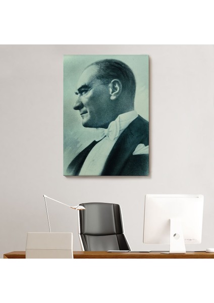 Atatürk Portre Tablosu Mustafa Kemal Atatürk Dikdörtgen Dekoratif Kanvas Tablo-Cn-63 fiyatları