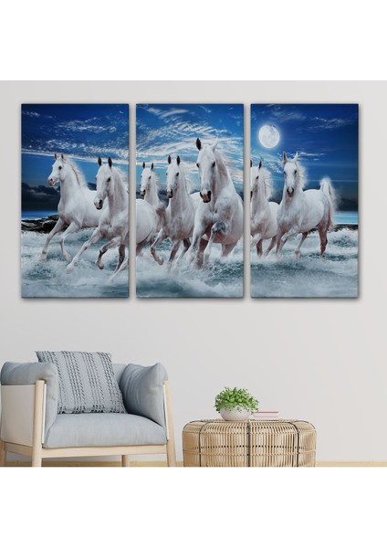 Sahildeki Koşan Beyaz Atlar TABLOSU-6580 modelleri
