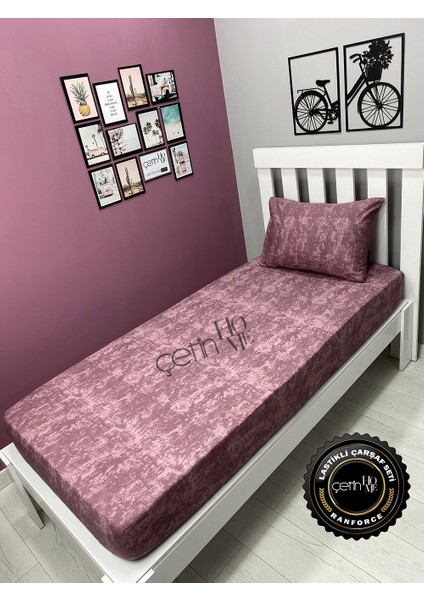 Kumaş Lastikli Çarşaf Seti Tek Kişilik 3 Ebat Gölge Gül Kurusu 90x190 fiyatları