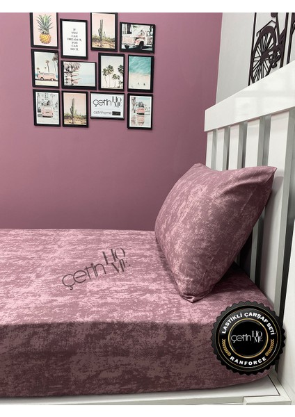 Kumaş Lastikli Çarşaf Seti Tek Kişilik 3 Ebat Gölge Gül Kurusu 90x190 modelleri