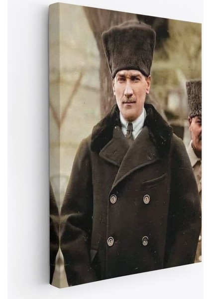 Atatürk Portre Tablosu Mustafa Kemal Atatürk Dikdörtgen Dekoratif Kanvas TABLO-FA-125