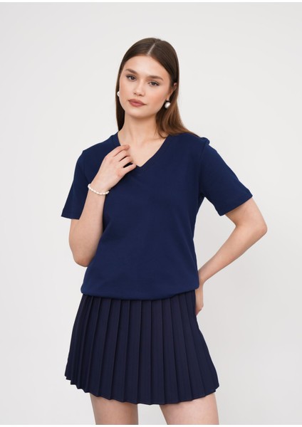 Regular Fit V Yaka Kadın T-Shirt modelleri