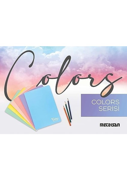 Menashop Colors A4 60 Yaprak Kareli Defter 3'lü Paket, Mor, Yeşil, Sarı