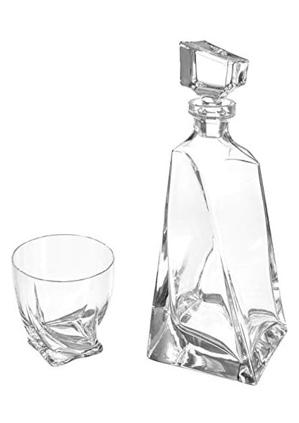 Twist Viski Seti, 1 Karaf ve 4 Bardak, 91211, Şeffaf, 800 ml