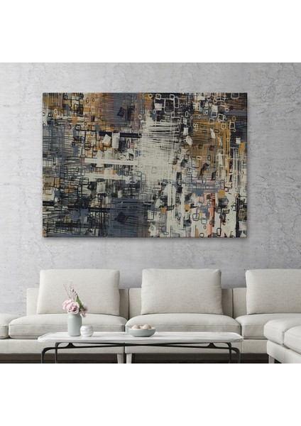 Soyut Geometrik Dekoratif Kanvas Duvar TABLOSU-3658 fiyatları