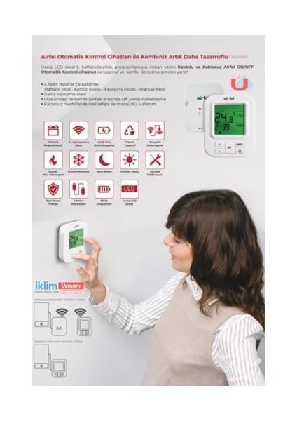 Haftalık Programlı Kablolu Oda Termostatı GSK-1701