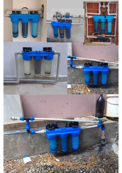 Üçlü Su Filtresi Daire ve Bina Girişi İçin Üçlü Set Arıtma Sistemi modelleri
