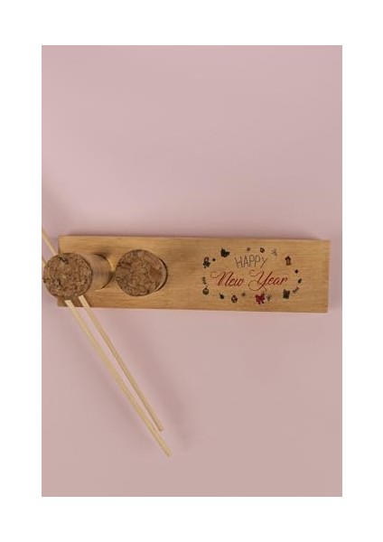 Yılbaşı Tasarımlı Dekoratif Set - Bambu Oda Kokusu Şişesi