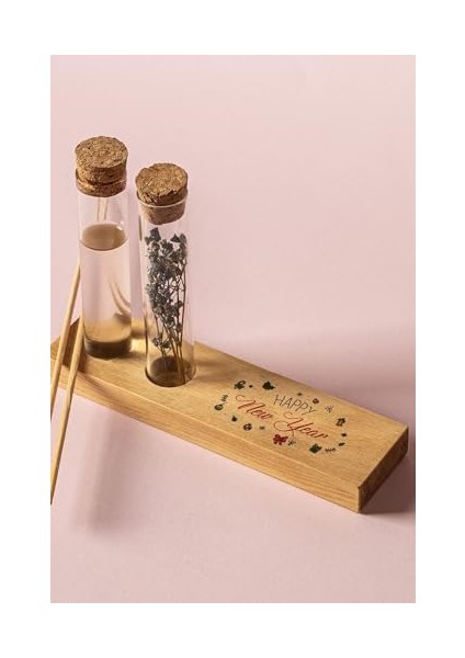 Yılbaşı Tasarımlı Dekoratif Set - Bambu Oda Kokusu Şişesi