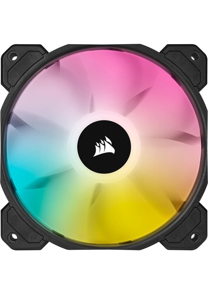 Icue SP120 Rgb Elite 120 mm Pwm Güç Fanı (Corsaır Airguide Teknolojisi, Sekiz Programlanabilir Rgb Led, 18 Dba Low Noise, Pwm Kontrolü, 1.500 Devir/dakika), Siyah
