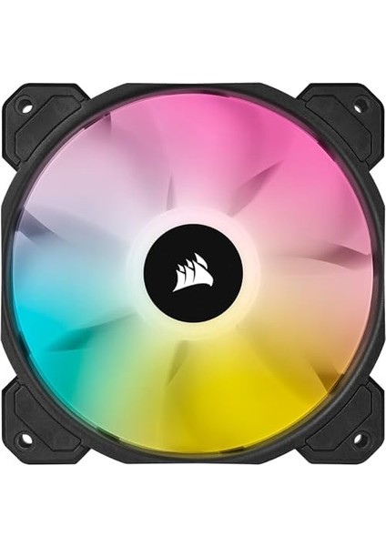 Icue SP120 Rgb Elite 120 mm Pwm Güç Fanı (Corsaır Airguide Teknolojisi, Sekiz Programlanabilir Rgb Led, 18 Dba Low Noise, Pwm Kontrolü, 1.500 Devir/dakika), Siyah