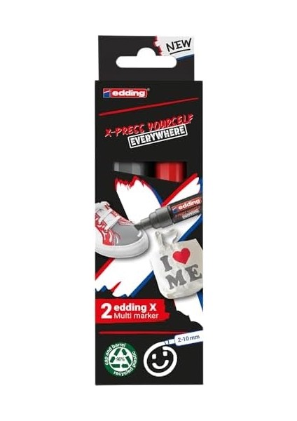 x Markör, Yay Grey Set, 2'li Akrilik Markör Seti, Kesik Uç 2-10 mm