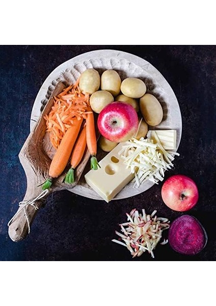 Mutfak Rendesi Çok Kaba Patates, Kabak, Havuç, Elma, Lahana ve Peynir Için Paslanmaz Çelik Bıçaklı, Siyah Renkte, Abd'de Üretilmiştir