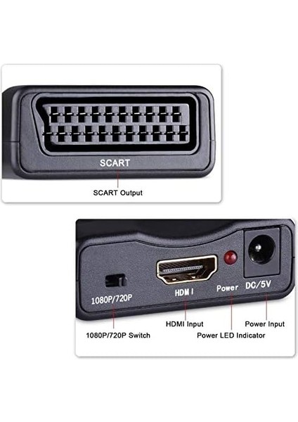 4363 HDMI To Scart Av Video Çevirici Skart Dönüştürücü Adaptör