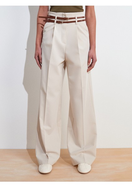 71617 Kemerli Yüksek Bel Pantolon-Taş modelleri