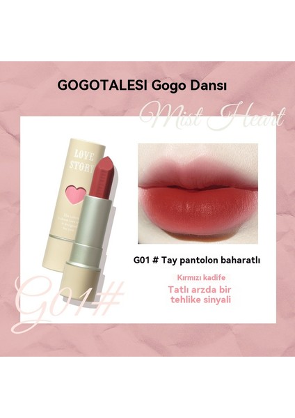 Vnautious Tasarımlargogo Pembe Mist Kalp Ruj, Ruj, Kadife Mat, Yaz Saf Arzu Beyazlatıcı GT517 (Yurt Dışından)
