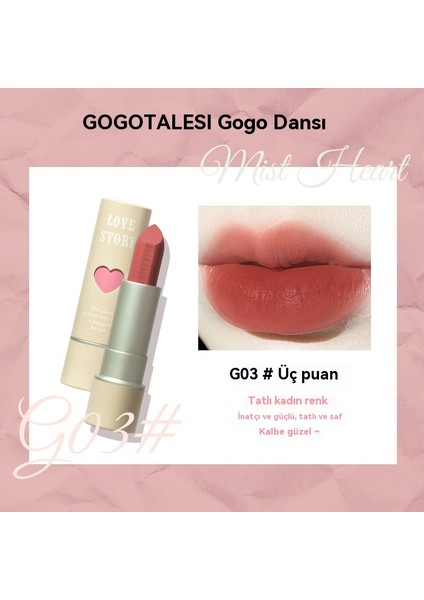 Vnautious Tasarımlargogo Pembe Mist Kalp Ruj, Ruj, Kadife Mat, Yaz Saf Arzu Beyazlatıcı GT517 (Yurt Dışından)