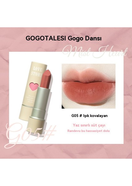 Vnautious Tasarımlargogo Pembe Mist Kalp Ruj, Ruj, Kadife Mat, Yaz Saf Arzu Beyazlatıcı GT517 (Yurt Dışından)